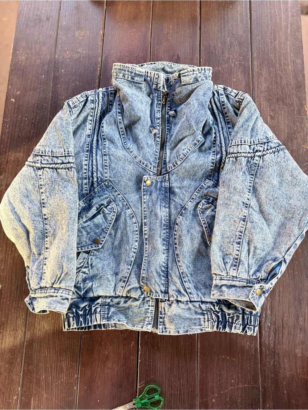 Unisex Main Fashion Blue Sherpa Denim Jacket Full Zip Snap Mens M or Woman’s L